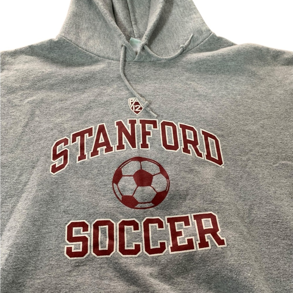 Champion Gray Stanford Soccer Hoodie Sweatshirt - Picture 6 of 8